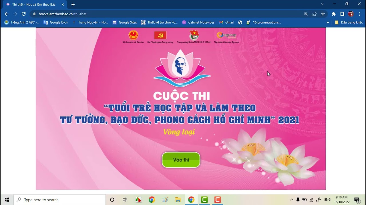 Hướng dẫn vào thi Học và làm theo lời Bác - youtube