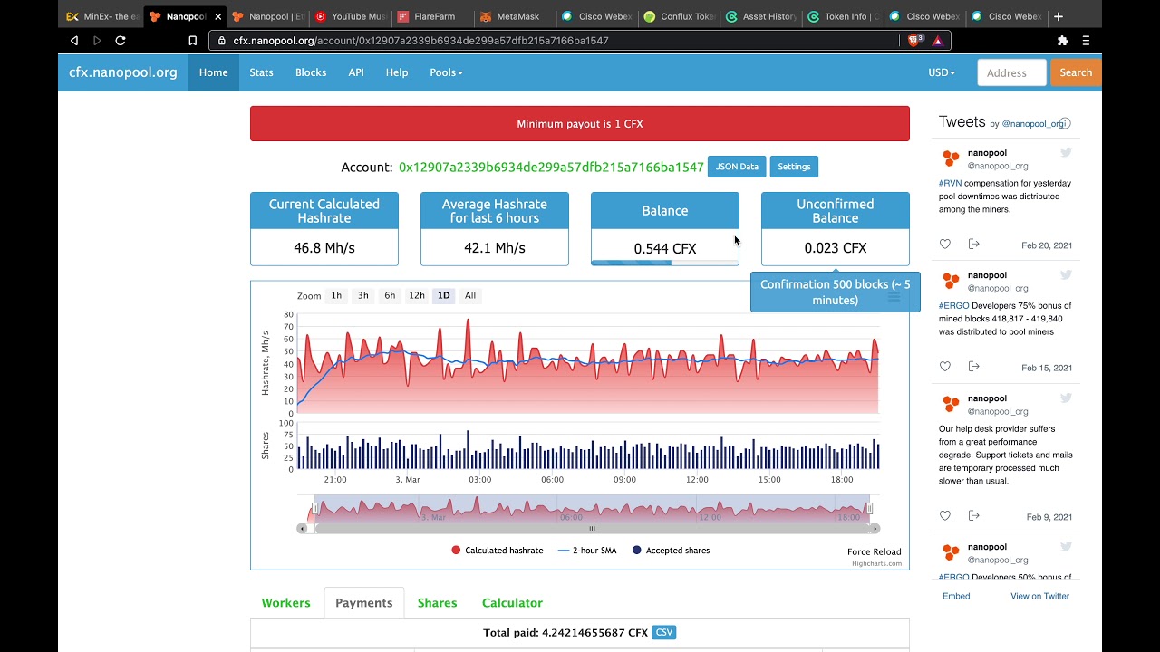 How To Mine Conflux Cfx Using Nanopool Octopus Miner 5 Cfx Per Day Or More Part 2 Youtube