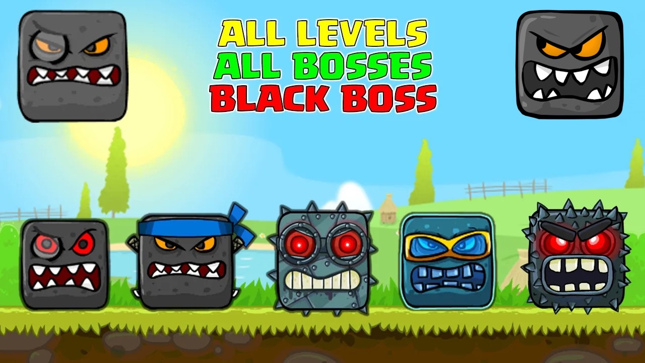 Red Ball 4 - Black Boss - Black Box - All Bosses - Random Boss Fight - Gameplay Volume 1,2,3,4,5
