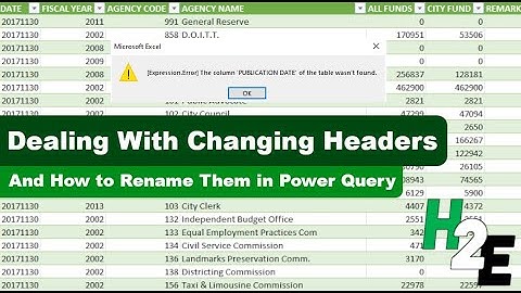 How to Change Headers in Power Query Even If Table Headers Change