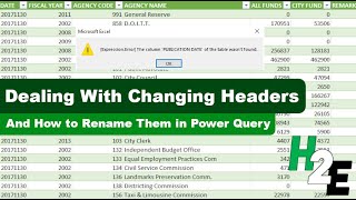 How to Change Headers in Power Query Even If Table Headers Change