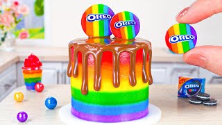Oreo Cake 🌈 Tasty Miniature Rainbow Oreo Cake Decorating | Fancy Mini Oreo Cake Recipe Ideas
