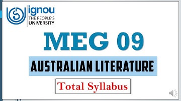 MEG 09 Australian literature syllabus and important topics | MEG 09