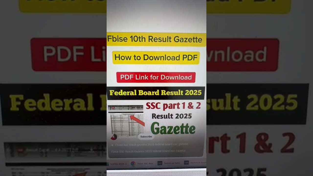 BISE Federal Board Islamabad 9th Class Result 2025 Gazette pdf