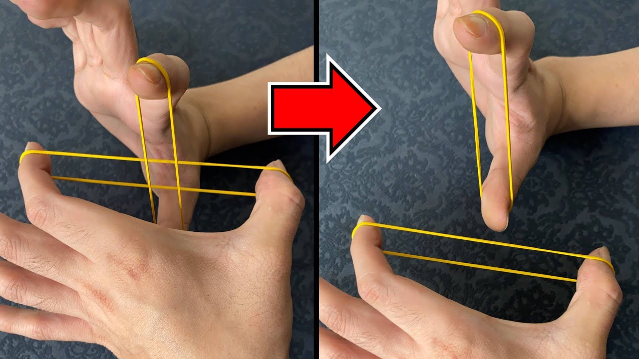 輪ゴムマジック Rubber Band Magic Trick - YouTube