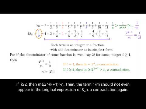 The n-th harmonic number is not an integer.