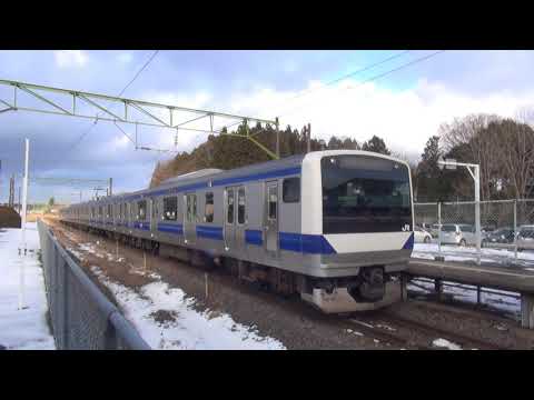 東北本線 白坂駅 上り普通Ｅ５３１系代走9138M 到着発車 2017.12.30