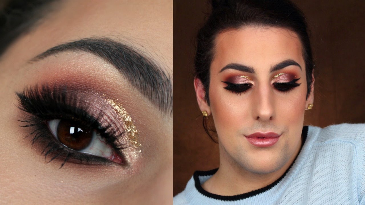 Warm Glitter Cut Crease Makeup Tutorial Brandy Nitti YouTube