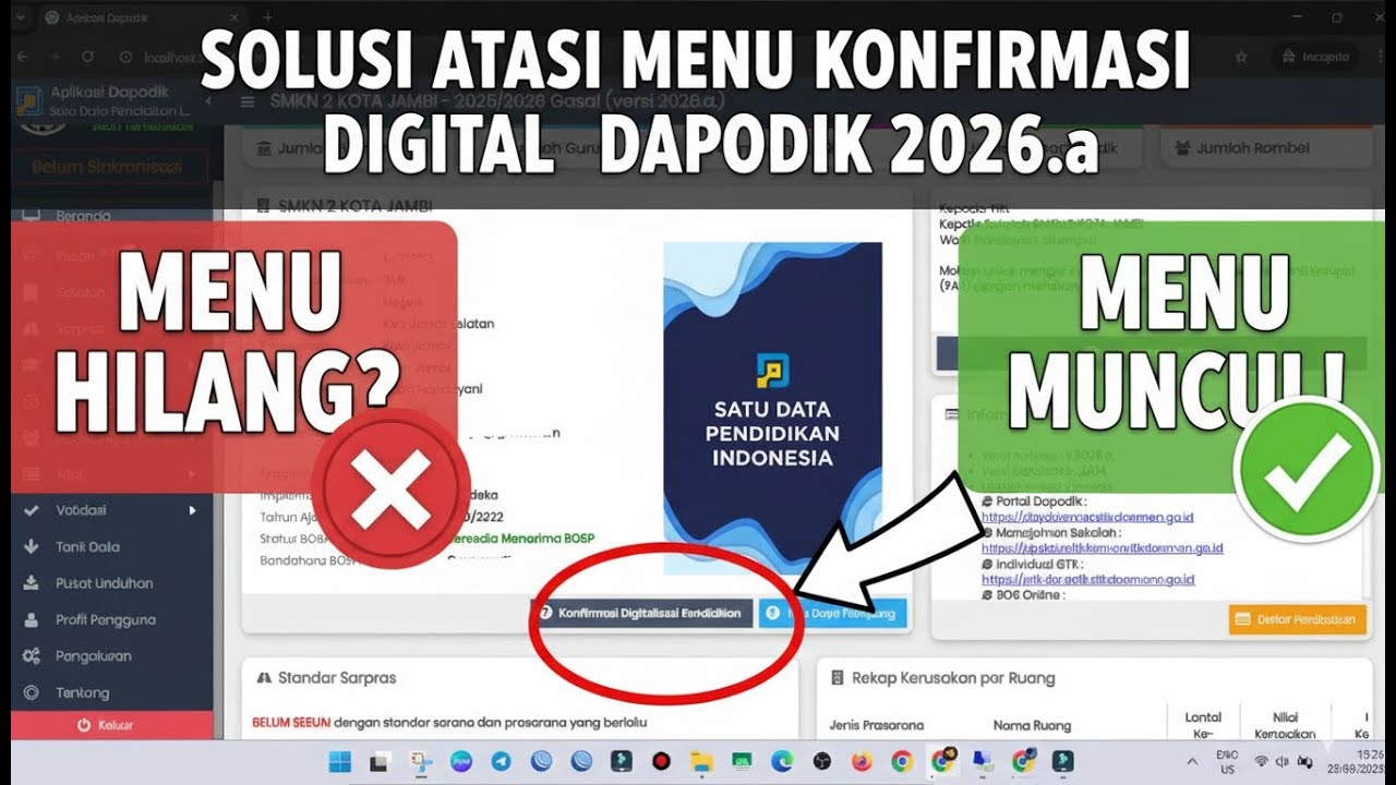 Cara Atasi Menu Konfirmasi Digitalisasi Pendidikan Tidak Tampil di Dapodik 2026.a