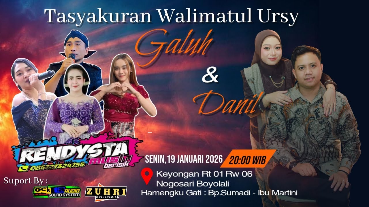 🔴LIVE CS RENDYSTA MUSIC  | TASYAKUR WEDDING GALUH & DANIL | OCKTA AUDIO | KEYONGAN,19 JANUARI 2026