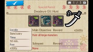 MHGU - Hub "Deadeye G5: Hunt" [Guild Style Long Sword & Palicoes]