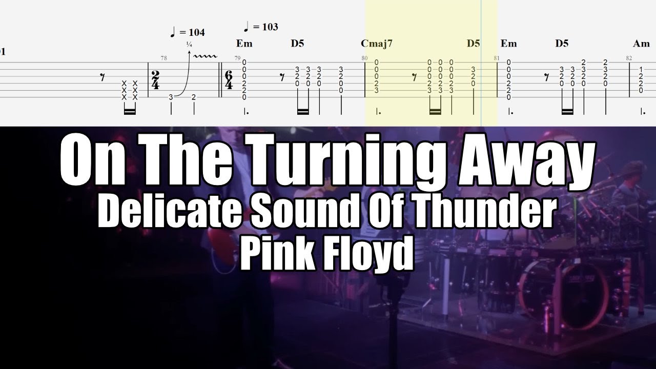 On The Turning Away from "Delicate Sound of Thunder" | Pink Floyd | Guitar Tab & Playalong