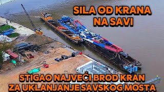 Download Lagu STIGAO NAJVECI BROD KRAN NA SAVI ZA UKLANJANJE SAVSKOG MOSTA I IZGRADNJI NOVOG, DOLAZAK KOD MOSTA MP3