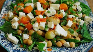 Салат из нута с запеченными овощами и фетой Салат из нута с запеченными овощами и фетой
