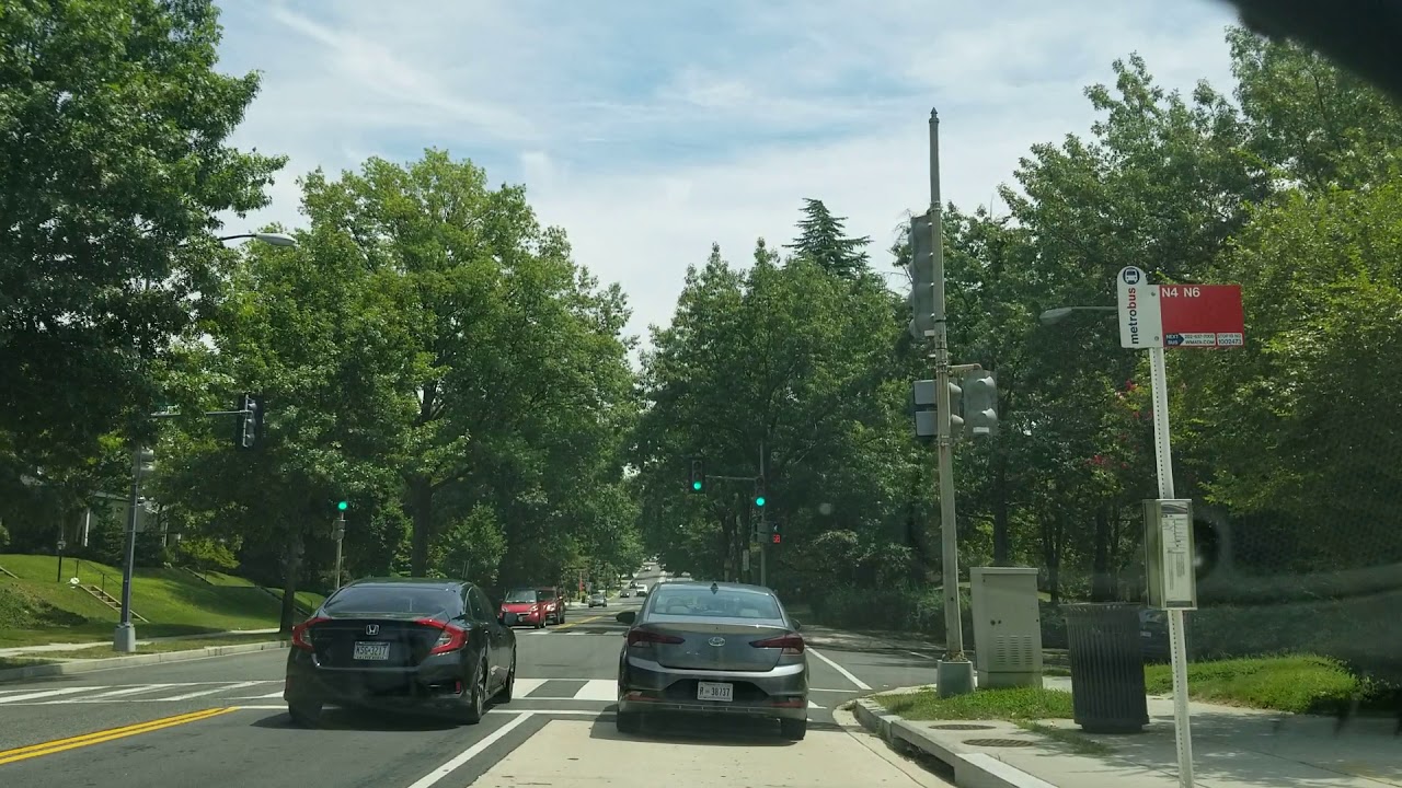 Driving Downtown  - Massachusetts Avenue MD-396, Bethesda, Maryland, USA