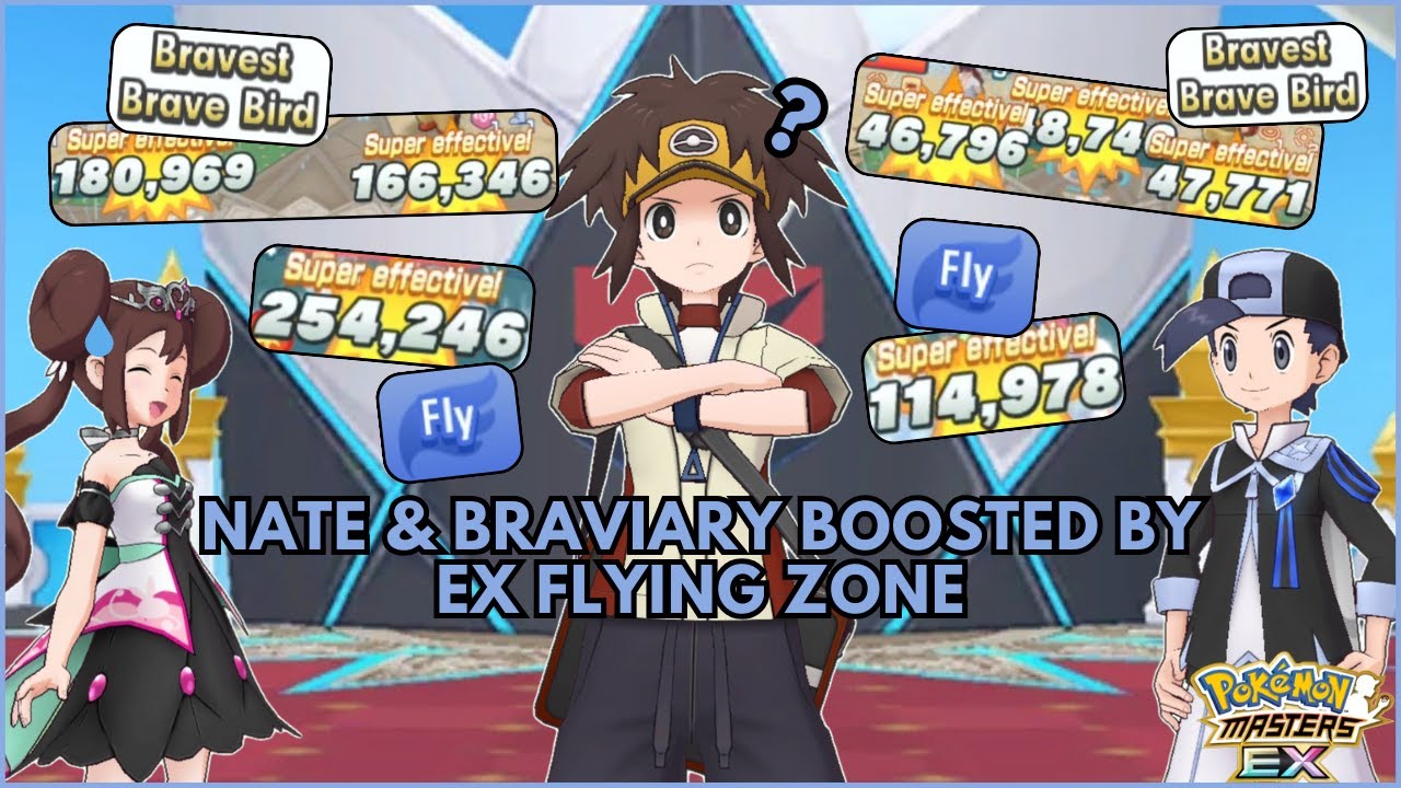 Nate & Braviary BOOSTED by EX Flying Zone - Pokémon Masters EX
