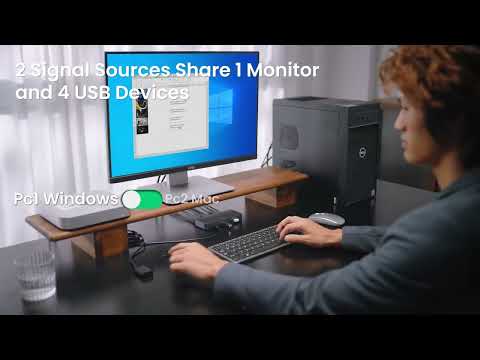 KVM-перемикач Ugreen CM664 HDMI 2.0 2x1 4K 60Hz USB 3.0 Type-C з пультом Чорний, видео 3