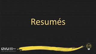 Resume Basics