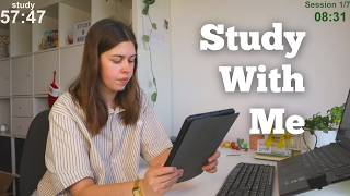 LIVE 12 HOURS Study With Me (60 min study + 10 break)
