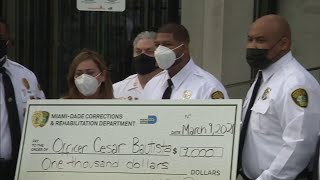 Corrections officer who lost everything in a fire receives generous gift