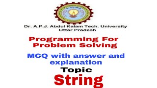 Famous SESSION-17-MULTIPLE CHOICE QUESTION ON STRING WITH ANSWER AND EXPLANATION Profile