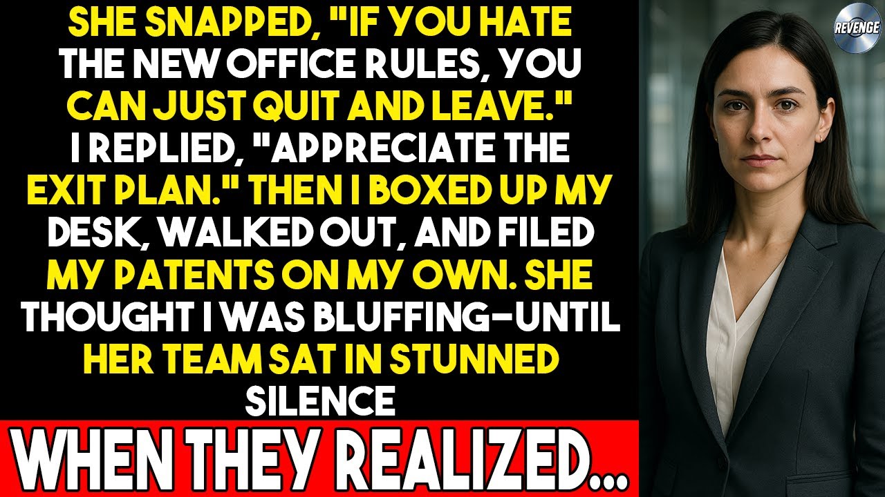 Она сказала мне уйти, поэтому я собрал вещи, вышел и подал заявки на патенты в одиночку.