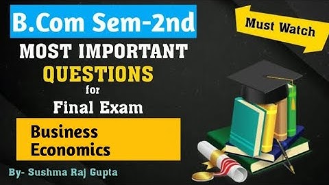 Important Questions & Paper of Business Economics of  B.com 4th PU Chd.Students