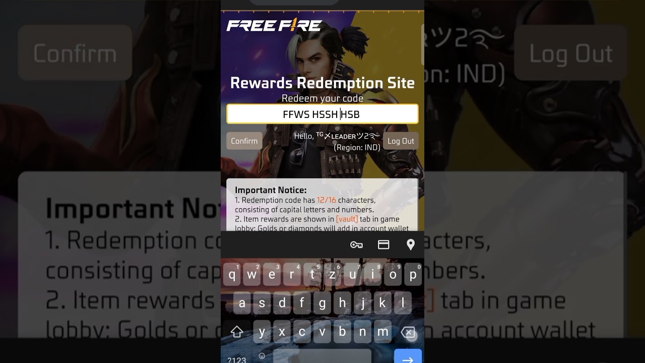 FREE FIRE REDEEM CODE FOR TODAY 15 AUGUST FF REDEEM CODE TODAY JAISHREeRAAM