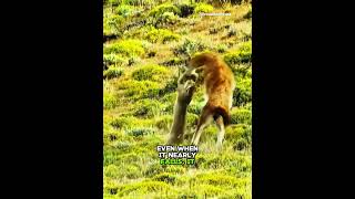 Lion vs Guanaco: The Neck Attack That Failed #shorts #youtubeshorts #viralshorts #lion #animals
