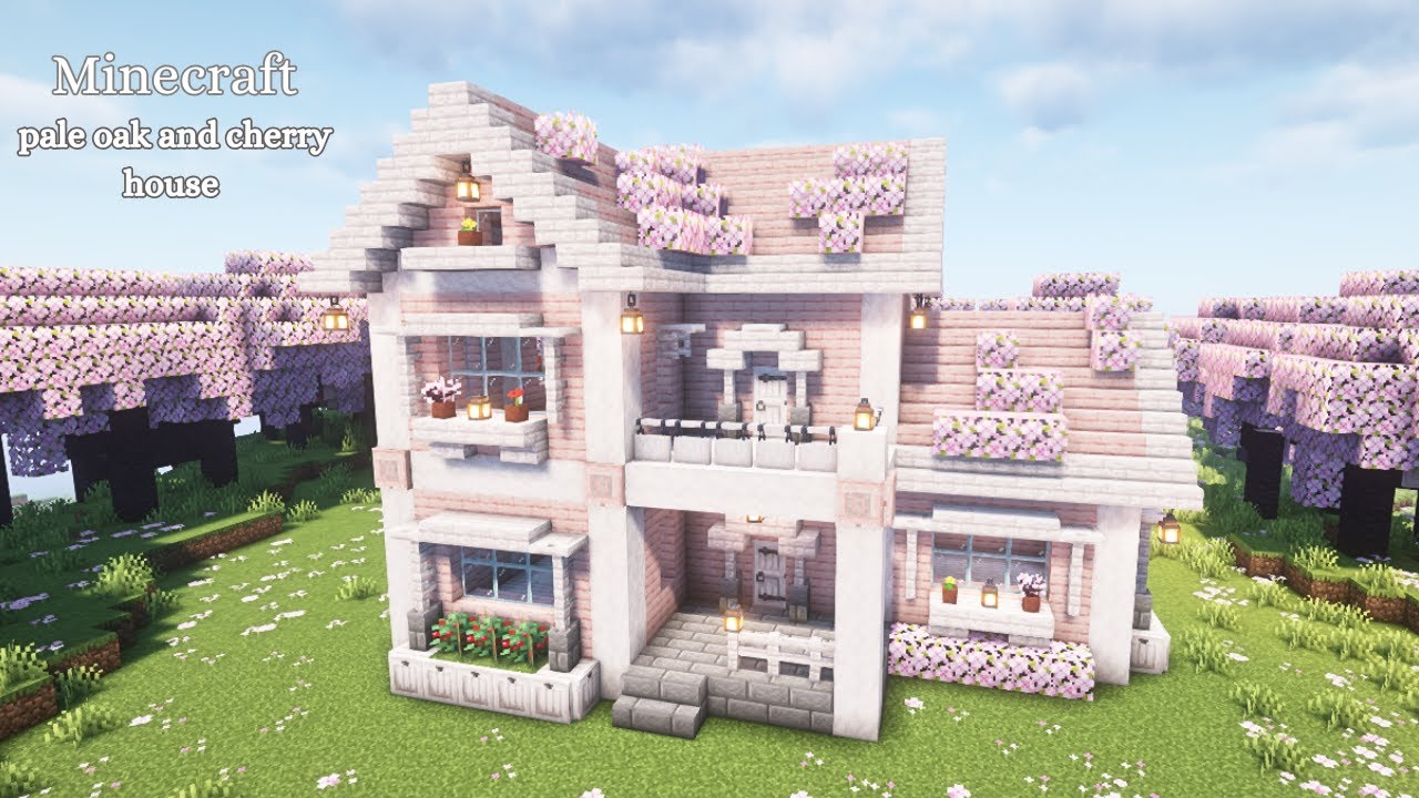 【マインクラフト】ペールオークと桜の家の作り方【マイクラ建築】【Minecraft】 - YouTube