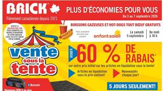 Circulaire Brick Vente sous la Tente du 3 au 17 septembre 2026 – spéciaux de la semaine