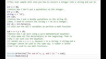 C# Reference Guide Declaration of Variables, output, and functions