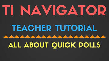 TI Nspire Navigator Teacher Tutorial: All About Quick Polls