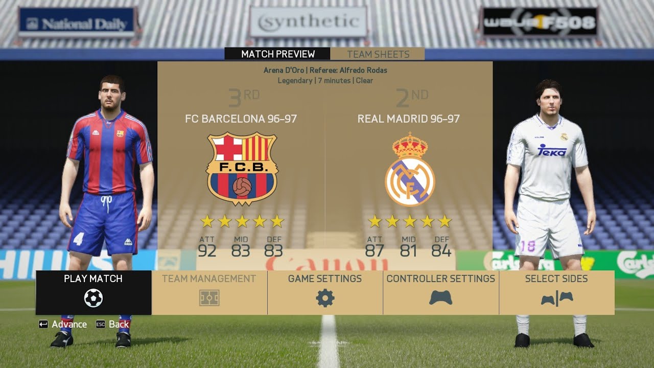 LALIGA 1996/97 • BARCELONA vs REAL MADRID • FIFA 16 PC • CLASSIC PATCH
