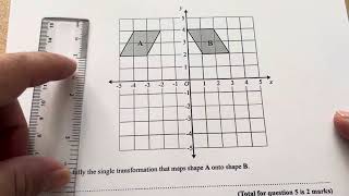 Describe fully the single transformation - Reflection