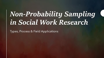 Non-Probability Sampling in Social Work Research | Types, Process & Examples | Video 11