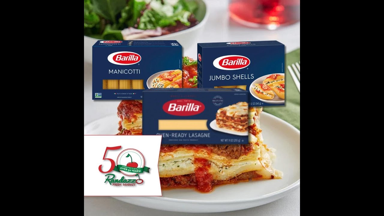 Get ready for a delicious Italian feast with Barilla Oven Cuts Lasagne, Manicotti, and Jumbo She...