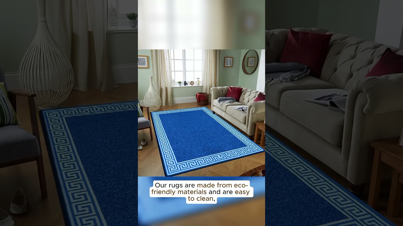 Non-Slip Large Area Rugs & Hallway Runners | Bordered Floor Mats 