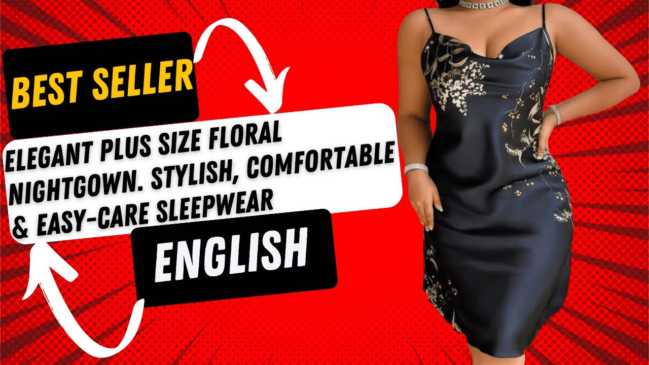 Элегантная ночная рубашка большого размера с цветочным принтом. Стильная, удобная и простая в ухо...