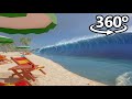 Tsunami at beach in 360  vr  4k