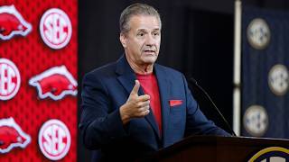 John Calipari speaks from podium at SEC Media Day