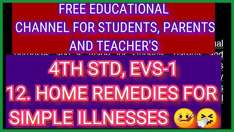 4 TH STD, EVS-1, 12. HOME REMEDIES FOR SIMPLE ILLNESSES 🤒EASY EXPLANATION IN HINDI, ENGLISH, MARATHI