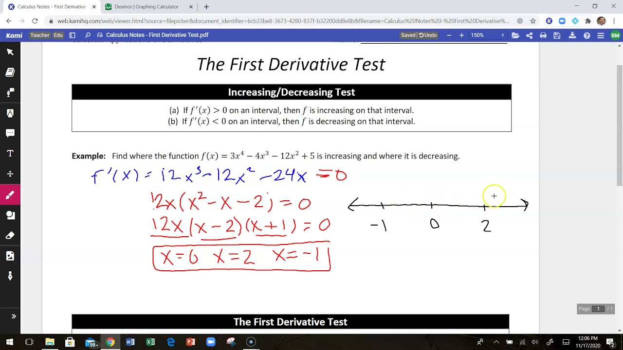 The First Derivative Test - YouTube