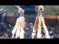 ХАЧАПУРИ и СОСИСКИ В ТЕСТЕ НА МАНГАЛЕ 🔥(khachapuri and sausages in the test on the grill)