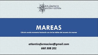 🌊  Mareas  🌊 Calcular sonda momento con tablas de anuario de marea y fórmulas  -  EJERCICIO AL FINAL