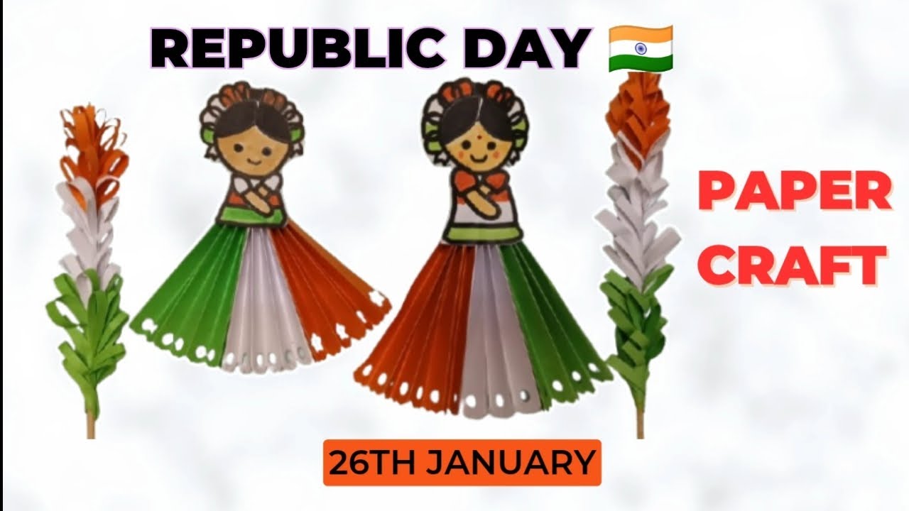 DIY Tricolour Paper Girl Craft 🇮🇳 | Easy Republic Day Craft for Kids | Paper Craft Idea 