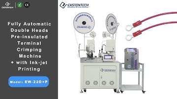 EW 22D+P Fully Automatic Double Heads Pre insulated Terminal Crimping Machine with Ink jet Printing