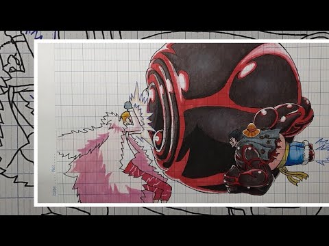 Video Vẽ Luffy gear 4 VS Doflamingo - youtube
