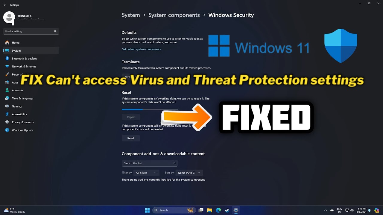 (FIXED) Can't access Virus and Threat Protection settings in Windows 10 ...