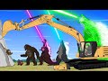 Rescue GODZILLA &amp; KONG From Construction Trucks: Excavator, Tractor - FUNNY | Godzilla Cartoon